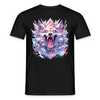 Wolf Wolfskopf Wölfe Waldbewohner Tiere - Männer T-Shirt - Schwarz - Vorne - AI Model Male 178 light (178cm)