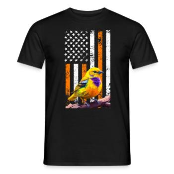 Canaries USA America Bird Lovers - Men's T-Shirt - black - Front - AI Model Male 178 light (178cm)
