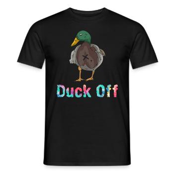 Duck Off Ducks Lover Duck Holder Ducklings - Men's T-Shirt - black - Front - AI Model Male 178 light (178cm)