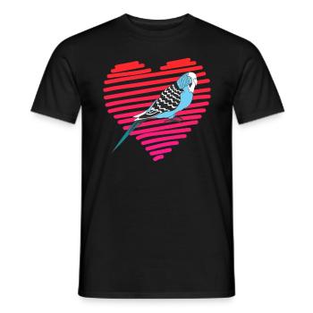Piepmatz J’adore le porte-oiseau Budgie de Budgie - T-shirt homme - noir - Devant - AI Model Male 178 light (178cm)