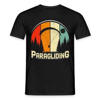 Paragliding, sport flying, paragliding mountains - Men's T-Shirt - black - Front - AI Model Male 178 light (178cm)