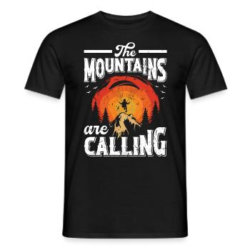 Mountaineering The Mountains are Calling - Men's T-Shirt - black - Front - AI Model Male 178 light (178cm)