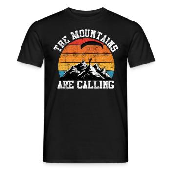 Parapente Les montagnes appellent - T-shirt homme - noir - Devant - AI Model Male 178 light (178cm)