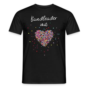 Bandleader mit Herz Bandmanager Leadsänger Musik - Männer T-Shirt - Schwarz - Vorne - AI Model Male 178 light (178cm)