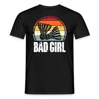 Badminton - Männer T-Shirt - Schwarz - Vorne - AI Model Male 178 light (178cm)
