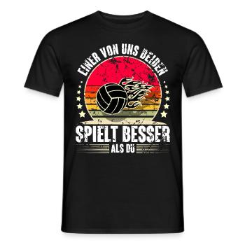 Volleyball - Männer T-Shirt - Schwarz - Vorne - AI Model Male 178 light (178cm)
