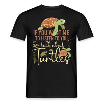 Tortue de mer si tu me veux - T-shirt homme - noir - Devant - AI Model Male 178 light (178cm)