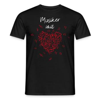 Musiker mit Herz Musik Orchester Chor Dirigent - Männer T-Shirt - Schwarz - Vorne - AI Model Male 178 light (178cm)