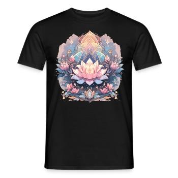 Lotus Blossom - Men's T-Shirt - black - Front - AI Model Male 178 light (178cm)