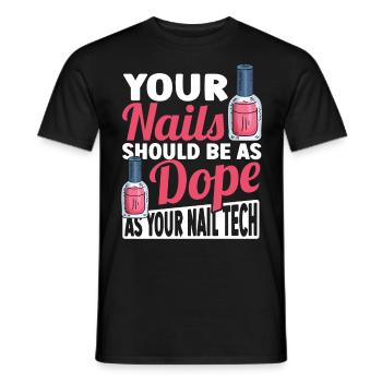Les ongles doivent être aussi cool que votre technicien des ongles - T-shirt homme - noir - Devant - AI Model Male 178 light (178cm)