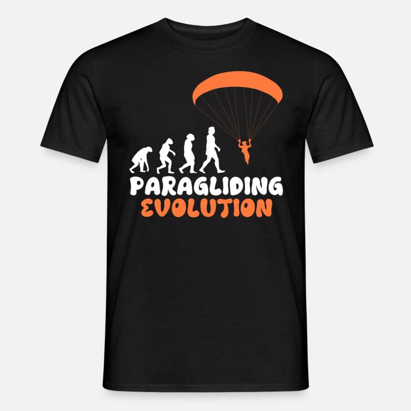 Paragliding Evolution Gleitschirmflieger Girls - Männer T-Shirt - Schwarz