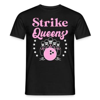 Strike Queens Bowling Women Bowling - Men's T-Shirt - black - Front - AI Model Male 178 light (178cm)