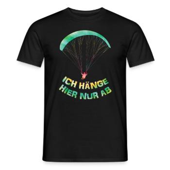 Gleitschirmflieger Ich Hänge hier nur Ab - Männer T-Shirt - Schwarz - Vorne - AI Model Male 178 light (178cm)