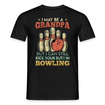 Bowling Men Peut-être une chemise drôle de grand-père - T-shirt homme - noir - Devant - AI Model Male 178 light (178cm)