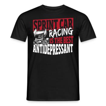 Sprint Car Racing est le meilleur antidépresseur - T-shirt homme - noir - Devant - AI Model Male 178 light (178cm)