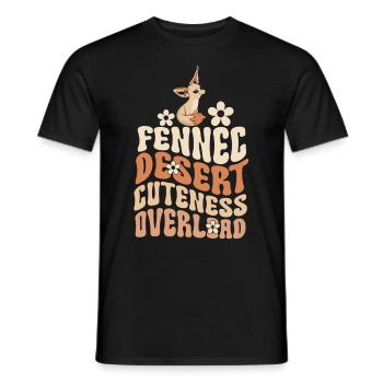 Fennec Renard Désert Mignonnerie Fennec Renards - T-shirt homme - noir - Devant - AI Model Male 178 light (178cm)