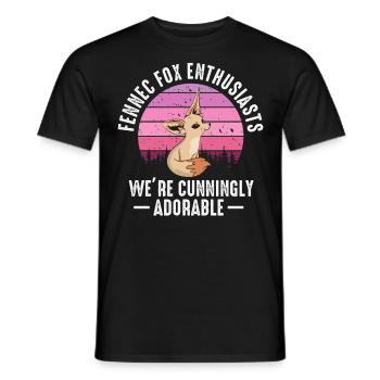 Fennec Fox Cunning Adorable Fennec Foxes - Men's T-Shirt - black - Front - AI Model Male 178 light (178cm)