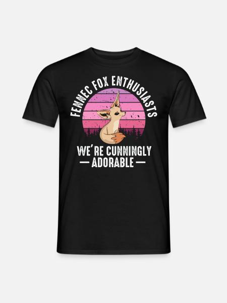 Fennec Fox rusé Adorables renards Fennec - T-shirt homme - noir