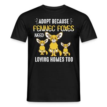 Adoptez des renards Fennec qui ont un - T-shirt homme - noir - Devant - AI Model Male 178 light (178cm)