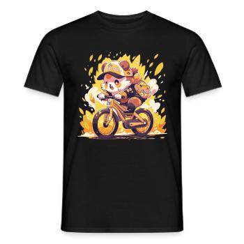 Panda Bicycle Road Bike Panda Bear - Men's T-Shirt - black - Front - AI Model Male 178 light (178cm)