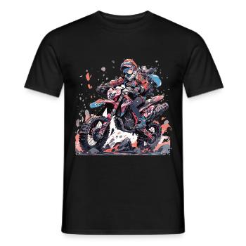 Motocross Dirtbike Motocross Motorrad Enduro - Männer T-Shirt - Schwarz - Vorne - AI Model Male 178 light (178cm)