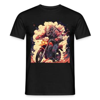 Skull Skull Motocross Dirt Bike - T-shirt homme - noir - Devant - AI Model Male 178 light (178cm)