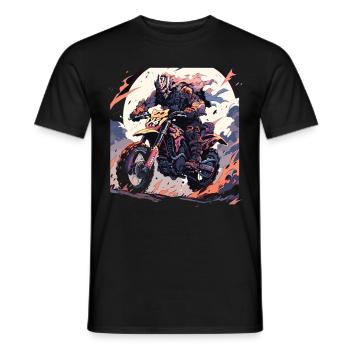 Skull Skull Motocross Dirt Bike - T-shirt homme - noir - Devant - AI Model Male 178 light (178cm)