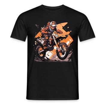 Motocross Dirtbike Motocrossfahrer Biker - Männer T-Shirt - Schwarz - Vorne - AI Model Male 178 light (178cm)