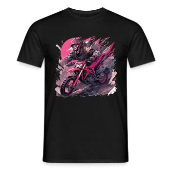 Skull Skull Motocross Dirt Bike - T-shirt homme - noir - Devant - AI Model Male 178 light (178cm)
