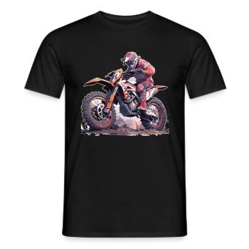 Motocross Dirtbike Motocrossfahrer Biker - Männer T-Shirt - Schwarz - Vorne - AI Model Male 178 light (178cm)