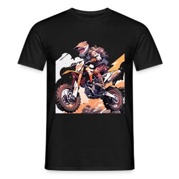 Motocross Dirtbike Motocrossfahrer Biker - Männer T-Shirt - Schwarz - Vorne - AI Model Male 178 light (178cm)