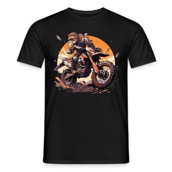 Motocross Sunset Vintage Enduros Enduro - T-shirt homme - noir - Devant - AI Model Male 178 light (178cm)