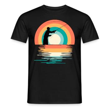 Flyfishing Follow the River Fliegenangler - Männer T-Shirt - Schwarz - Vorne - AI Model Male 178 light (178cm)