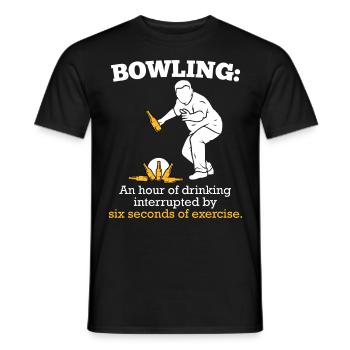 Bowling Hour of Drinking 6 Seconds Exercise - Men's T-Shirt - black - Front - AI Model Male 178 light (178cm)