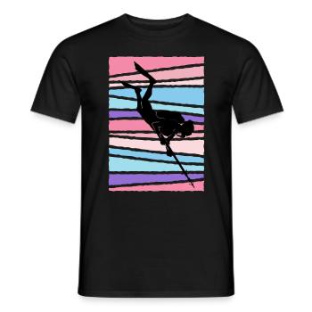 Spearfisher, Fish Hunting, Harpoons, Dive, Fisherman - Men's T-Shirt - black - Front - AI Model Male 178 light (178cm)