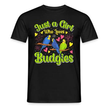 Juste une fille qui aime les filles perruches - T-shirt homme - noir - Devant - AI Model Male 178 light (178cm)