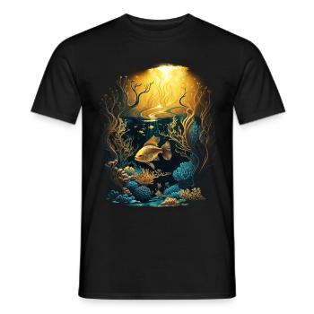 Sunset Underwater - Männer T-Shirt - Schwarz - Vorne - AI Model Male 178 light (178cm)