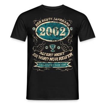 2002 der bester Jahrgang Design - Männer T-Shirt - Schwarz - Vorne - AI Model Male 178 light (178cm)