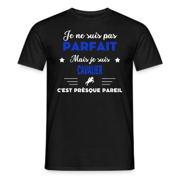 je ne suis pas parfait - idée de cadeau cavalier - T-shirt homme - noir - Devant - AI Model Male 178 light (178cm)