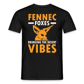 Fennec Foxes Desert Vibes Propriétaires de Fennec Fox - T-shirt homme - noir - Devant - AI Model Male 178 light (178cm)