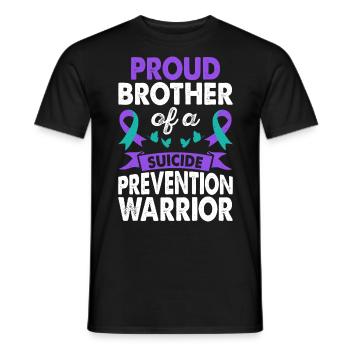 Brother The Suicide Prevention Warrior Sensibilisation - T-shirt homme - noir - Devant - AI Model Male 178 light (178cm)