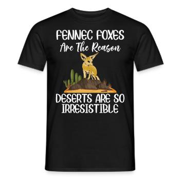Les renards Fennec dans le désert sont irrésistibles - T-shirt homme - noir - Devant - AI Model Male 178 light (178cm)