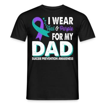 Portez du sarcelle et du violet pour éduquer votre - T-shirt homme - noir - Devant - AI Model Male 178 light (178cm)