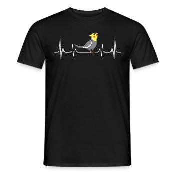 palpitations cockatiel amoureux des oiseaux perruche perruche - T-shirt homme - noir - Devant - AI Model Male 178 light (178cm)