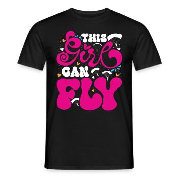 Paragliding Women's Fly - Men's T-Shirt - black - Front - AI Model Male 178 light (178cm)