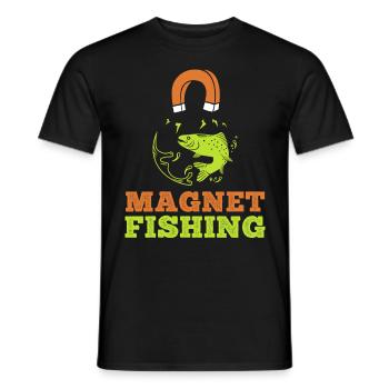 Magnet Fishing Magnet Fishing Scrap Collector - Men's T-Shirt - black - Front - AI Model Male 178 light (178cm)