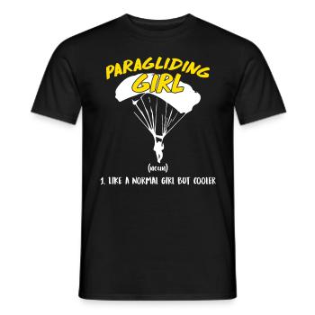 Paragliding Girl Gleitschirmflieger Frauen - Männer T-Shirt - Schwarz - Vorne - AI Model Male 178 light (178cm)