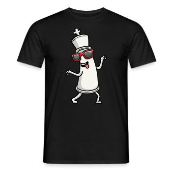 Dancing chess pieces Chess players - Men's T-Shirt - black - Front - AI Model Male 178 light (178cm)
