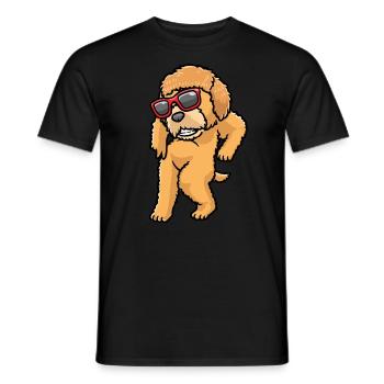Goldendoodle Hund Mit Sonnenbrille Tanzen - Männer T-Shirt - Schwarz - Vorne - AI Model Male 178 light (178cm)