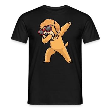 Goldendoodle Hund Mit Sonnenbrille Tanzen - Männer T-Shirt - Schwarz - Vorne - AI Model Male 178 light (178cm)